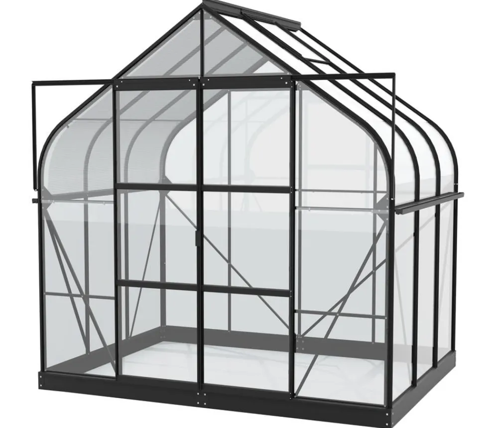 Vitavia Gewächshäuser > Gewächshaus Saturn 5000 ESG, inkl. Stahlfundamentrahmen, ca. B264/H255/T195 cm