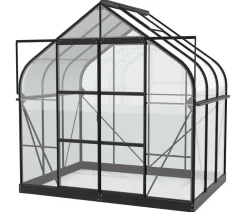 Vitavia Gewächshäuser - Gewächshaus Saturn 5000 ESG, inkl. Stahlfundamentrahmen, ca. B264/H255/T195 cm Schwarz