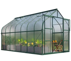 Vitavia Gewächshäuser - Gewächshaus Saturn 11500 HKP, inkl. Stahlfundamentrahmen, ca. B264/H255/T445 cm Dunkelgrün