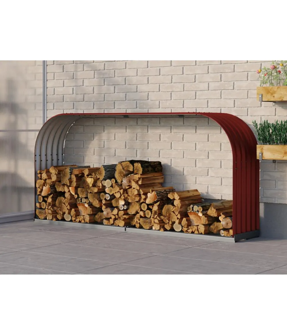 Vitavia Kaminholzregal Oslo quer Dunkelrot New