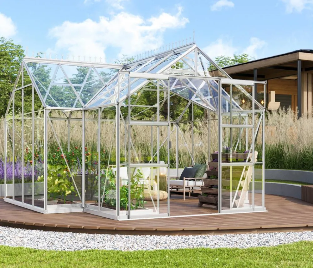 Vitavia Gewächshäuser > Orangerie Minerva ESG, inkl. Stahlfundamentrahmen, ca. B383/H254/T383 cm
