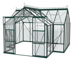 Vitavia Gewächshäuser - Orangerie Minerva ESG, inkl. Stahlfundamentrahmen, ca. B383/H254/T383 cm Dunkelgrün