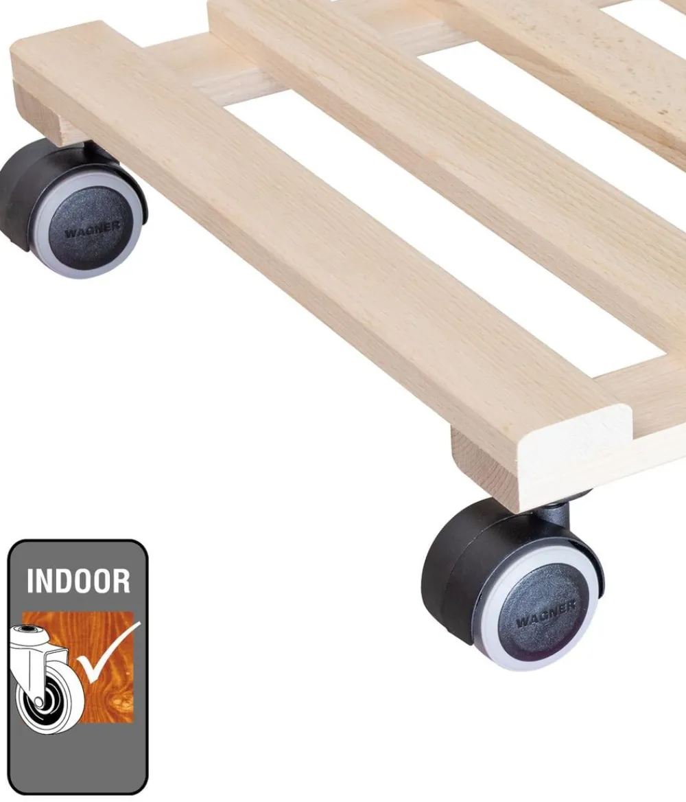 Wagner Rolluntersetzer - Multi-Pflanzenroller Buche, ca. B35/H7,7/T35 cm Beige
