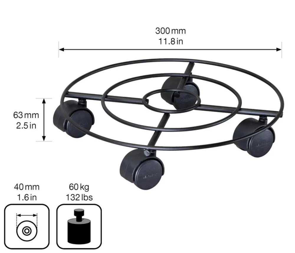 Wagner Multi Roller, ca. Ø30/H6,3 cm Schwarz Outlet