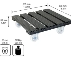Wagner WPC-Pflanzenroller, anthrazit, ca. B38/H11/T38 cm Dunkelgrau