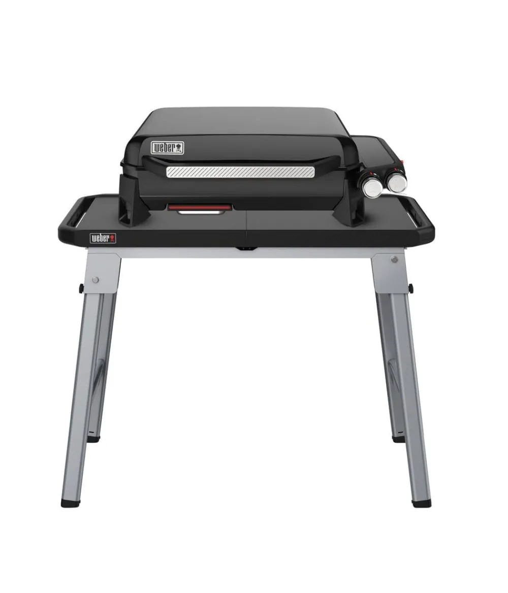 Weber Gasgrills - Gasgrill SLATE GP 56 cm Premium Plancha, inkl. klappbarer Grilltisch Schwarz