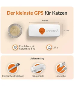 Weenect XS GPS-Tracker für Katzen, ca. B6,05/H2,45/T1,5 cm Weiß Best