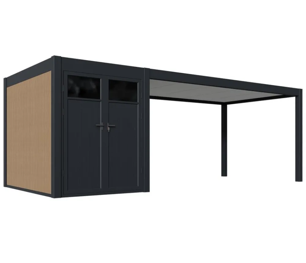 Weide Carports & Garagen - Carport Alu/Stahl, ca. B720/H255/T300 cm Anthrazit