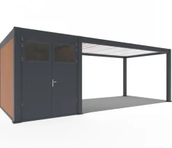 Weide Carports & Garagen - Carport Alu/Stahl, ca. B720/H255/T300 cm Anthrazit