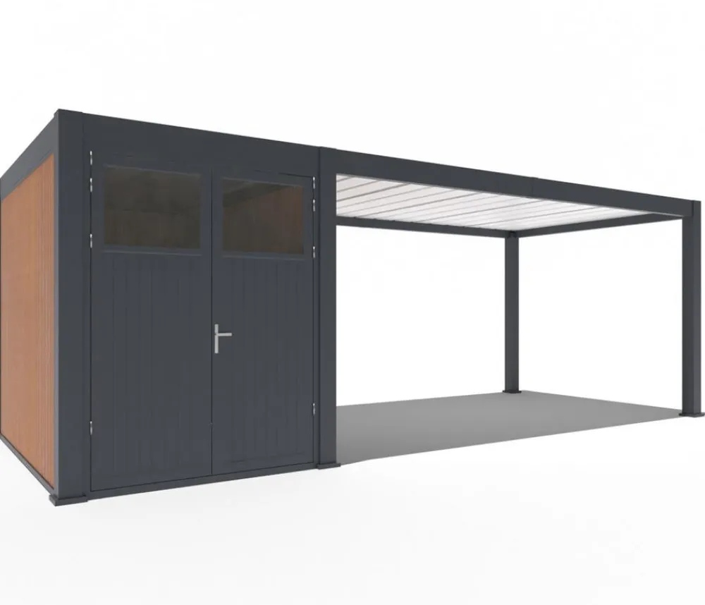 Weide Carports & Garagen - Carport Alu/Stahl, ca. B720/H255/T300 cm Anthrazit
