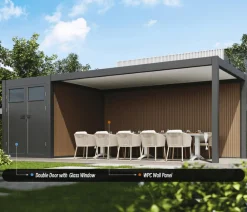 Weide Carports & Garagen - Carport Alu/Stahl, ca. B720/H255/T300 cm Anthrazit