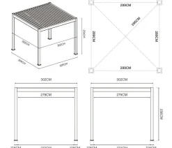 Weide Pergolen > Classic Pergola Alu-Stahl, ca. B300/H255/T300 cm