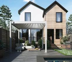 Weide Classic Pergola Alu-Stahl, ca. B300/H255/T300 cm Ivory Sand Discount