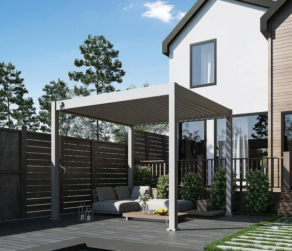 Weide Classic Pergola Alu-Stahl, ca. B300/H255/T300 cm Ivory Sand Discount