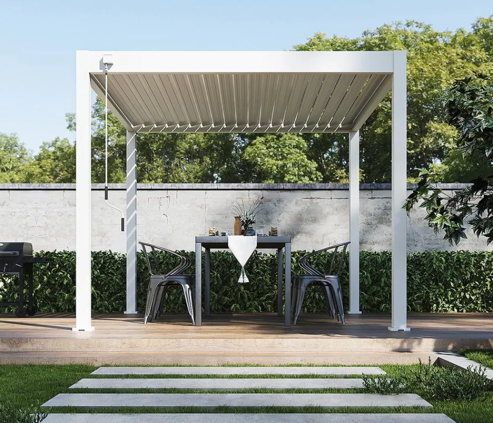Weide Pergolen - Classic Pergola Alu-Stahl, ca. B300/H255/T300 cm Weiß