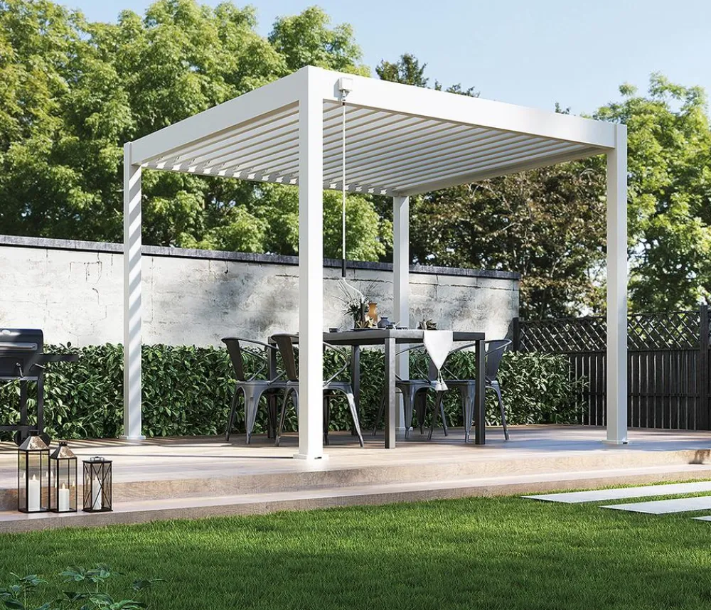 Weide Pergolen - Classic Pergola Alu-Stahl, ca. B300/H255/T300 cm Weiß