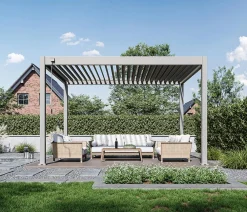 Weide Classic Pergola 3x4 Alu-Stahl, ca. B400/H255/T300 cm Ivory Sand Discount