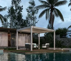 Weide Classic Pergola 3x3,6 inkl. LED, ca. B360/H255/T300 cm Ivory Sand New
