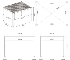 Weide Deluxe Pergola Voll-Alu, ca. B400/H255/T300 cm Weiß Online