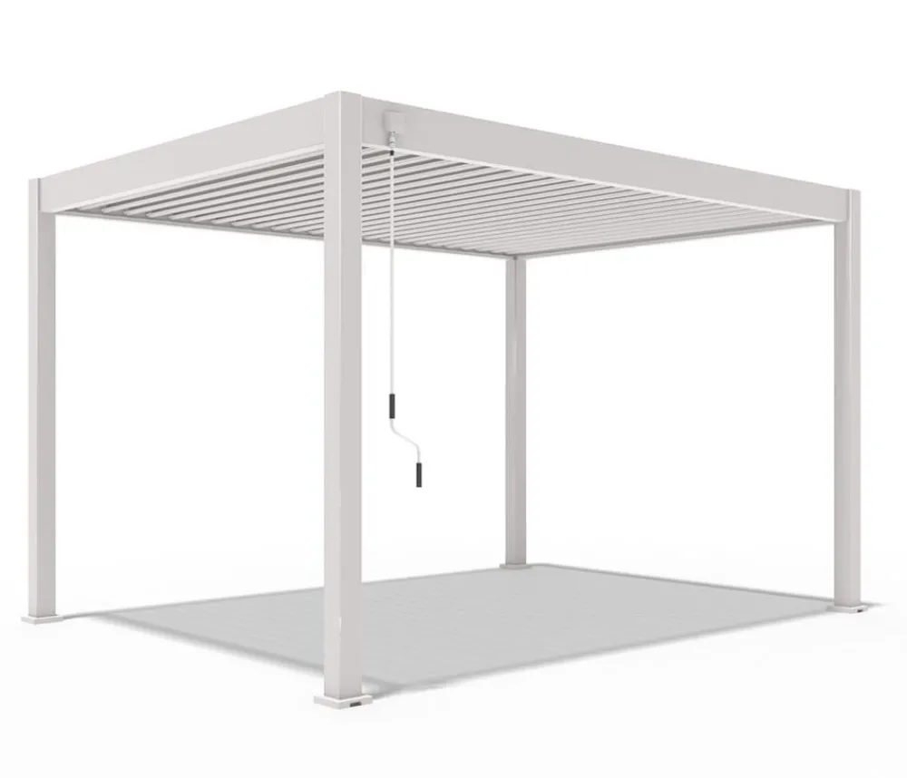 Weide Pergolen - Deluxe Pergola Voll-Alu, ca. B400/H255/T300 cm Ivory Sand