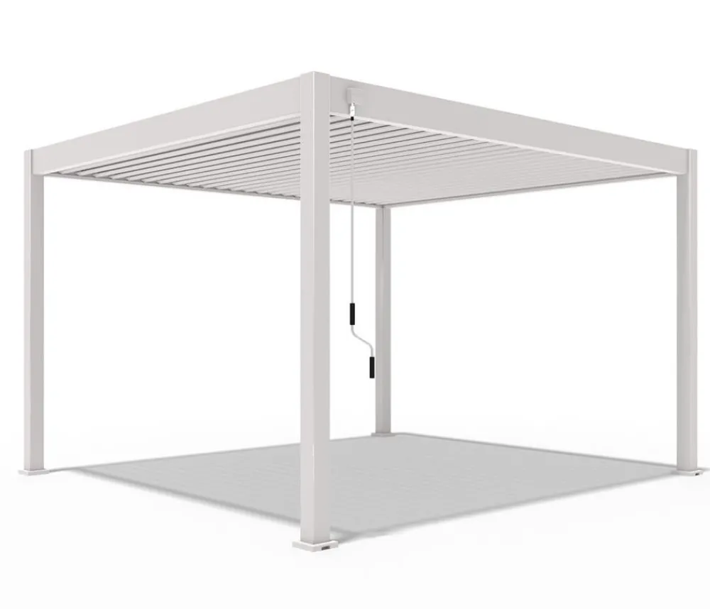 Weide Pergolen - Deluxe Pergola Voll-Alu, ca. B400/H255/T360 cm Ivory Sand