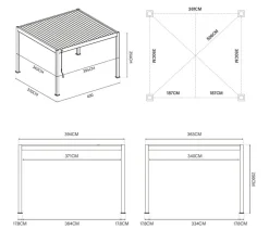 Weide Pergolen - Deluxe Pergola Voll-Alu, ca. B400/H255/T360 cm Ivory Sand