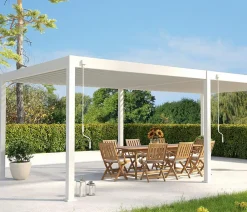 Weide Pergolen - Deluxe Pergola Voll-Alu, ca. B720/H255/T360 cm Weiß