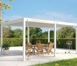 Weide Deluxe Pergola Voll-Alu, ca. B600/H255/T300 cm Weiß Clearance