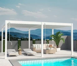 Weide Pergolen - Deluxe Pergola Voll-Alu, ca. B530/H255/T360 cm Weiß