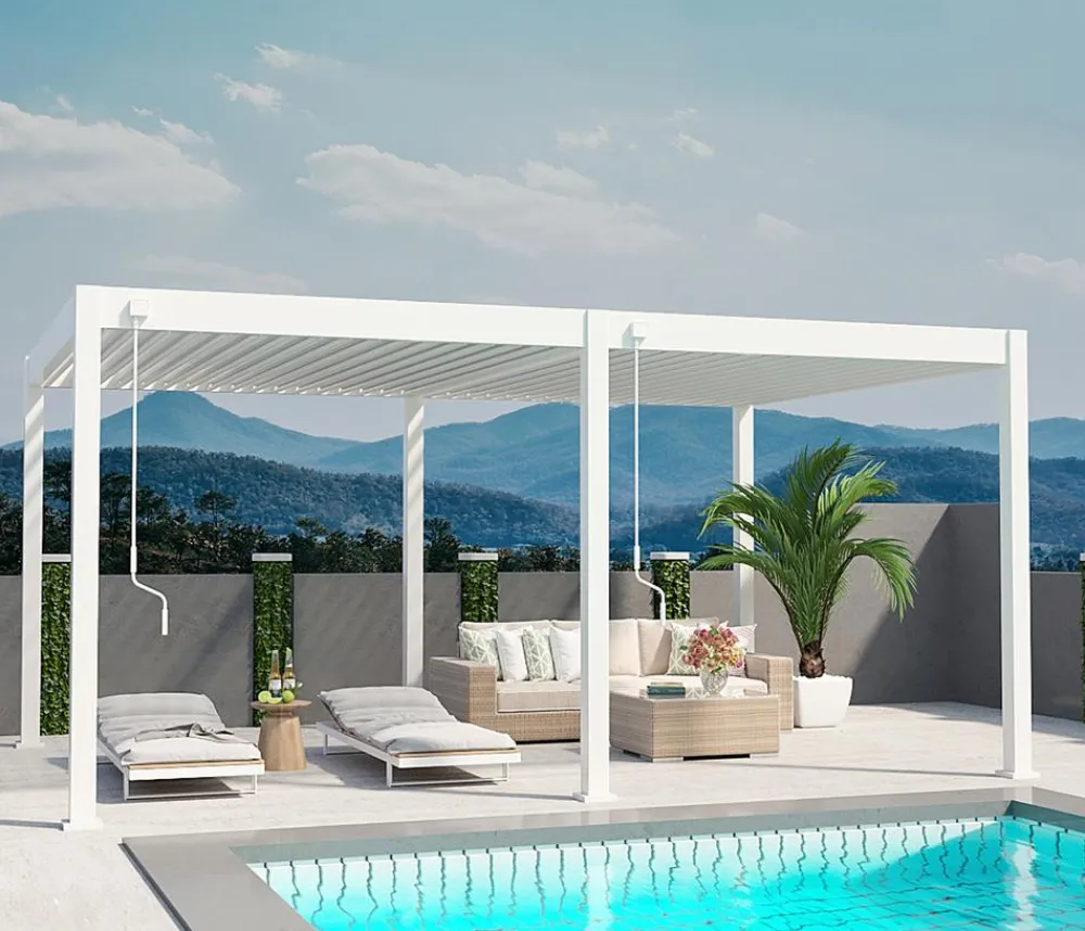Weide Pergolen - Deluxe Pergola Voll-Alu, ca. B530/H255/T360 cm Weiß