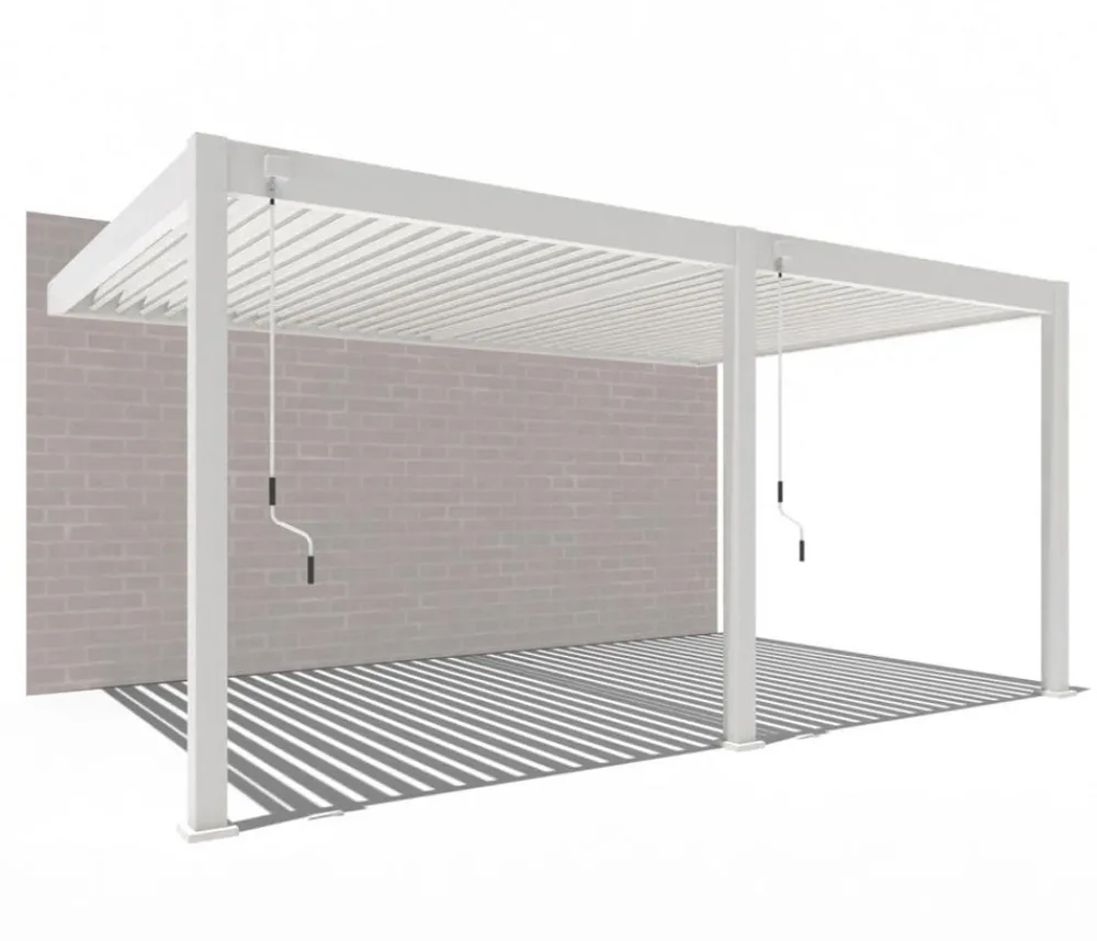 Weide Pergolen > Deluxe Wandpergola Voll-Alu, ca. B530/H255/T360 cm
