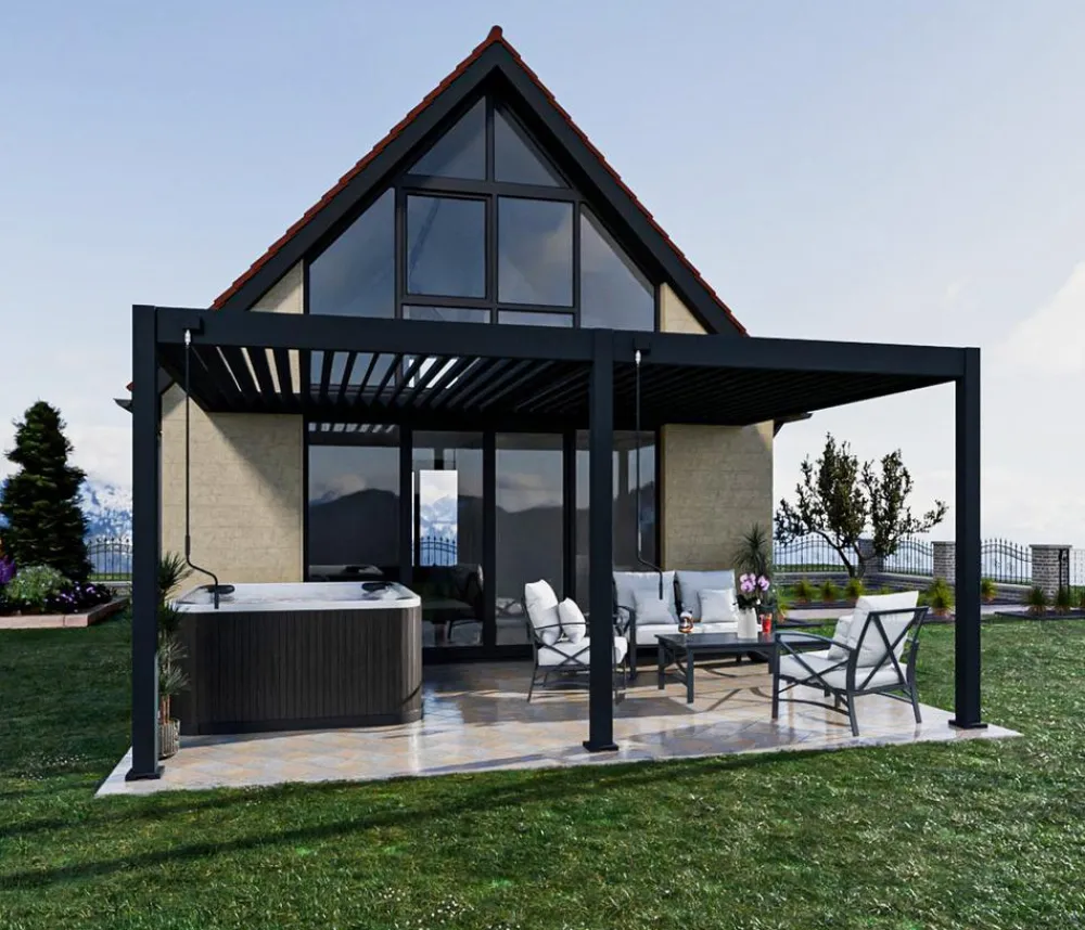 Weide Deluxe Wandpergola Voll-Alu, ca. B530/H255/T360 cm Anthrazit Discount