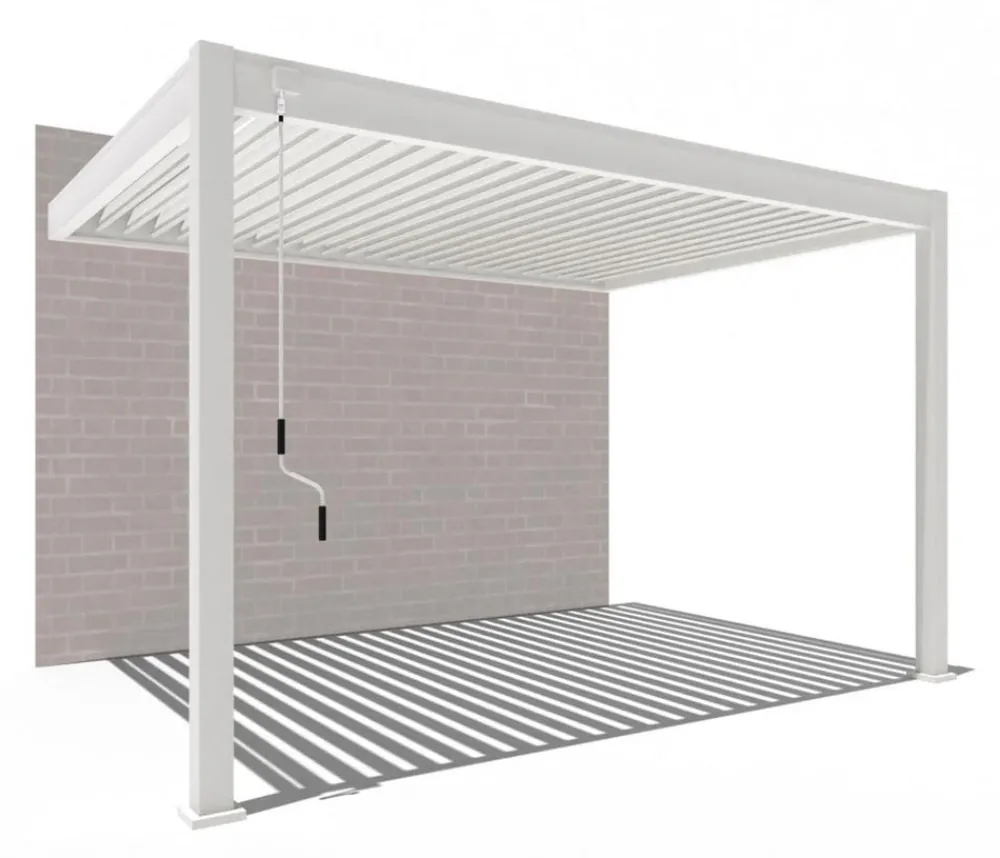 Weide Pergolen - Deluxe Wandpergola Voll-Alu, ca. B400/H255/T300 cm Weiß