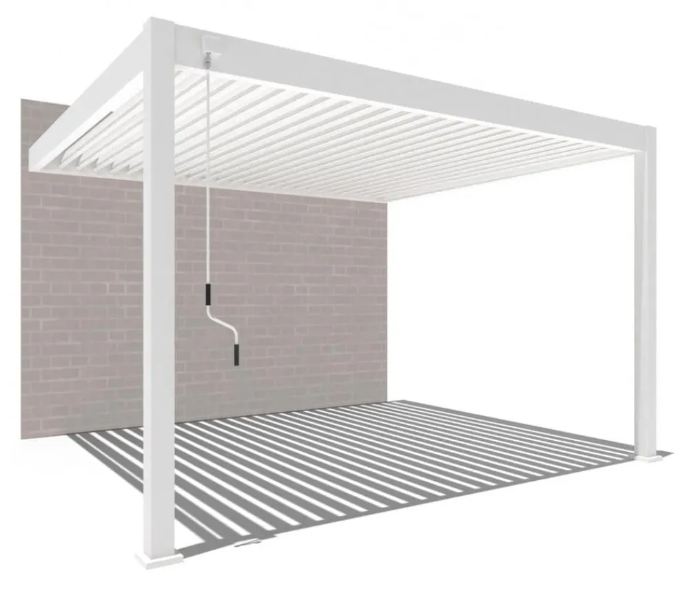Weide Deluxe Wandpergola 3,6x4 Voll-Alu, ca. B400/H255/T360 cm Weiß Clearance