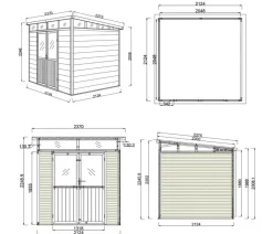 Weide Gartenhäuser & Gerätehäuser > Gartenhaus, ca. B218/H226/T218 cm