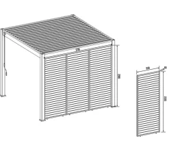 Weide Horizontales Seitenwand-Paneel, ca. B93/H255 cm Anthrazit Outlet