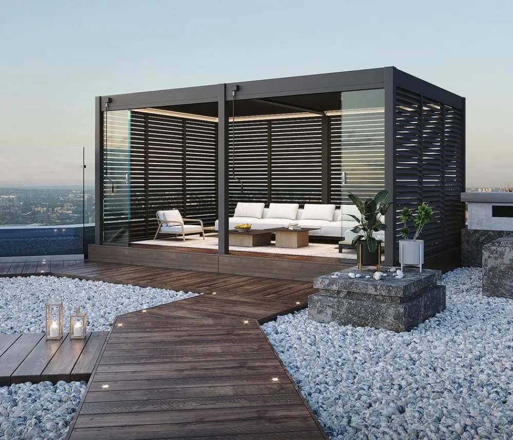 Weide Pergolen > Horizontales Seitenwand-Paneel, ca. B123/H255 cm