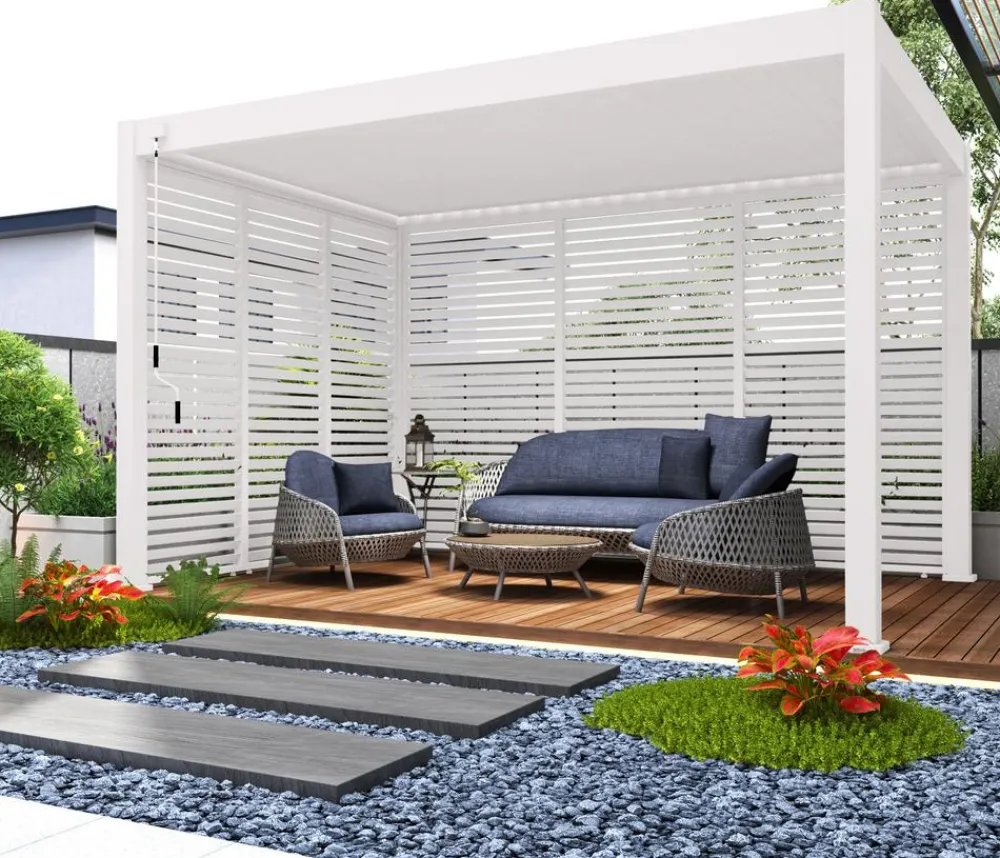Weide Pergolen - Horizontales Seitenwand-Paneel, ca. B93/H255 cm Natur
