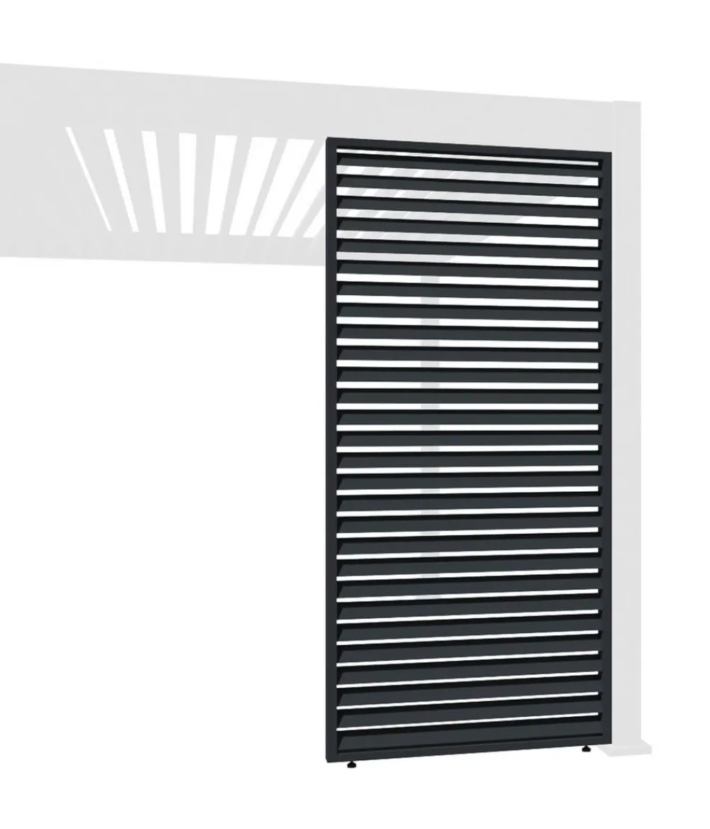Weide Pergolen - Horizontales Seitenwand-Paneel, ca. B123/H255 cm Anthrazit