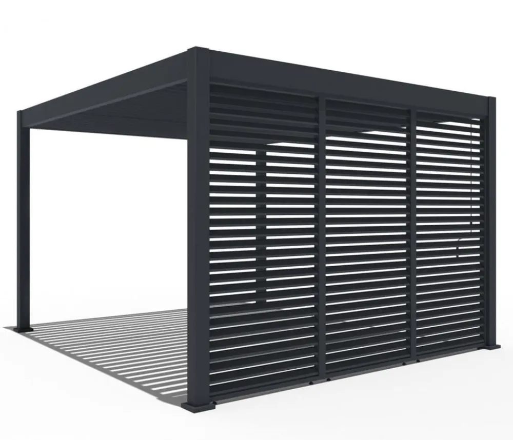Weide Pergolen - Horizontales Seitenwand-Paneel, ca. B123/H255 cm Anthrazit