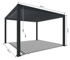 Weide Pergolen - Pergola Deluxe Plus 4x4, ca. B400/H255/T400 cm Anthrazit