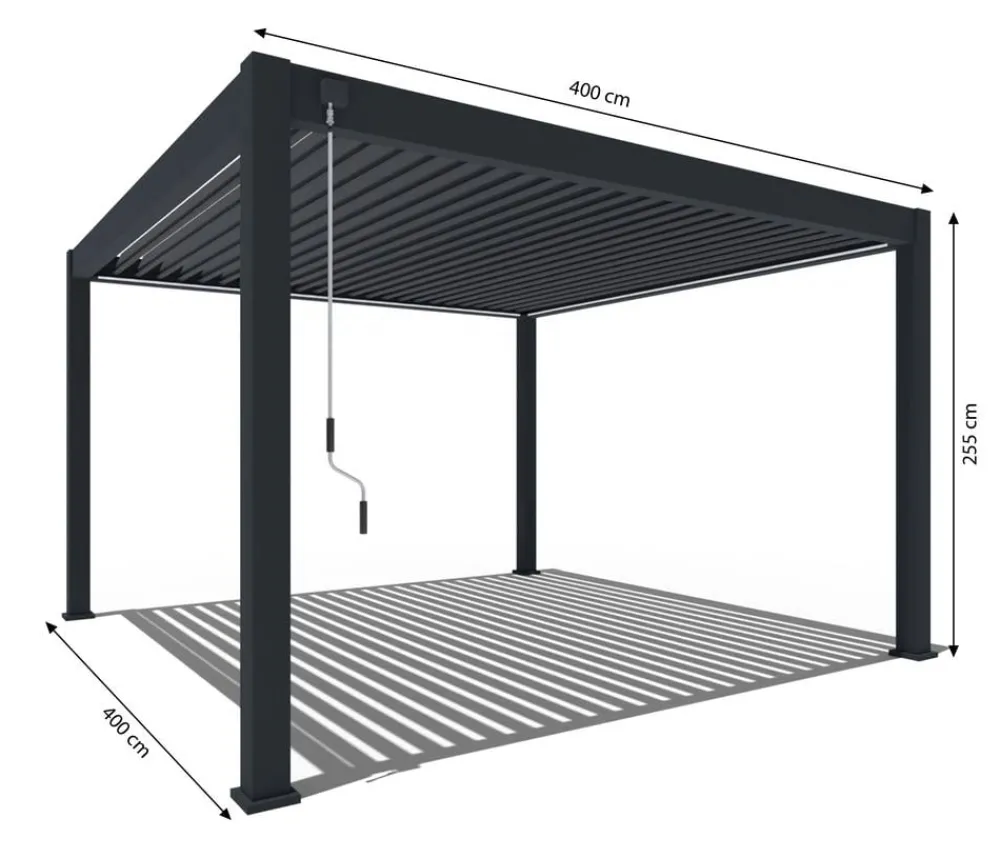 Weide Pergolen - Pergola Deluxe Plus 4x4, ca. B400/H255/T400 cm Anthrazit