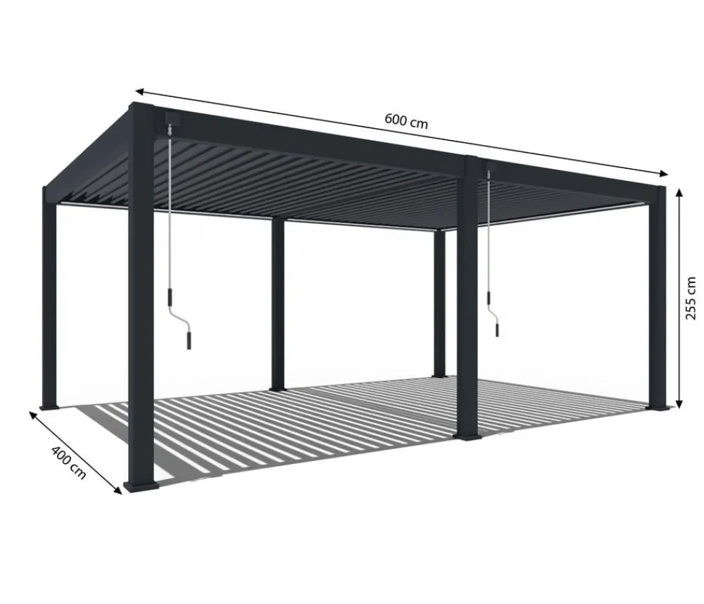Weide Pergola Deluxe Plus 4x6, ca. B600/H255/T400 cm Anthrazit