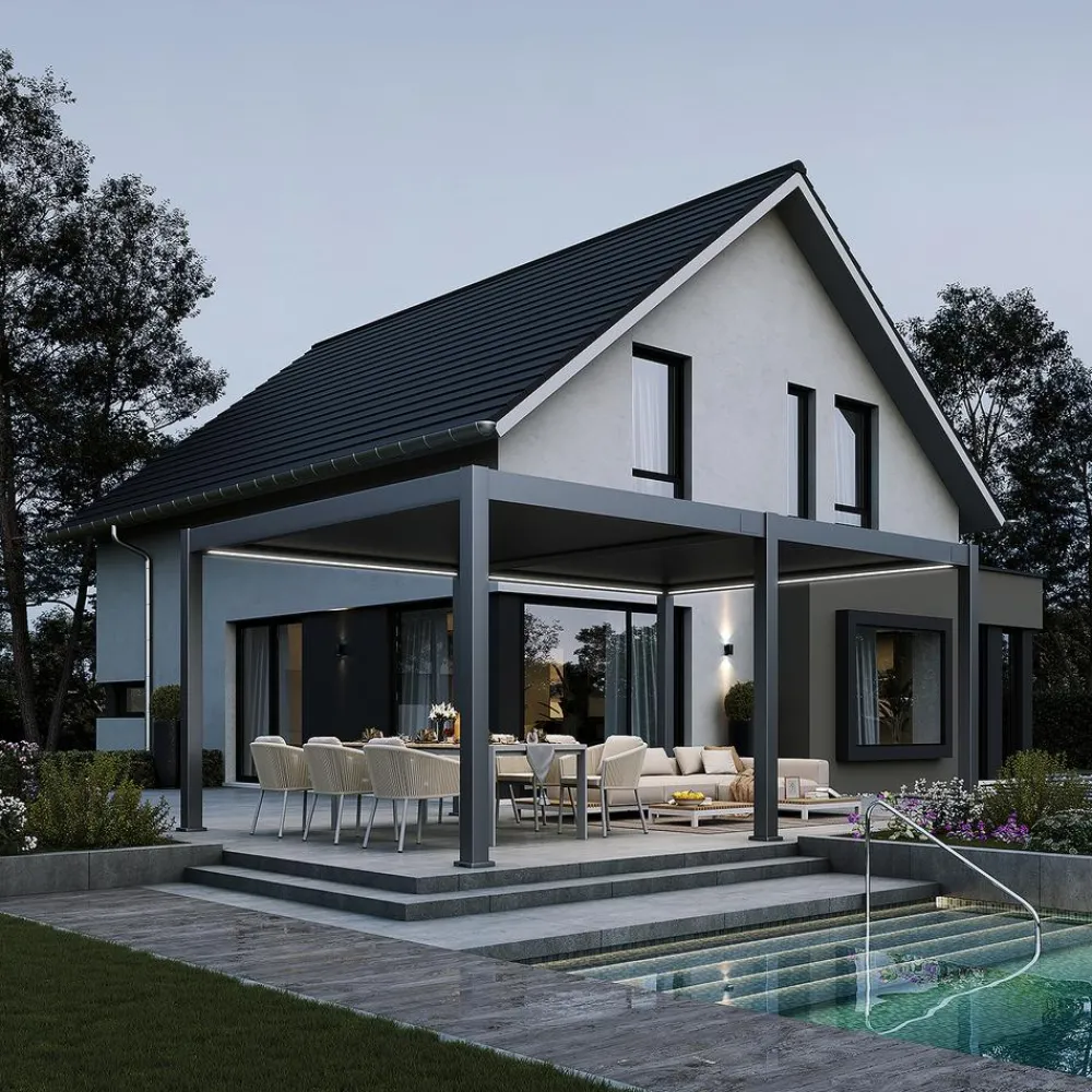 Weide Pergolen - Pergola LED E-Deluxe Plus 4x6, ca. B600/H255/T400 cm Anthrazit