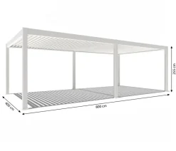 Weide Pergolen|Gasgrills > Pergola LED E-Deluxe Plus 4x8, ca. B800/H255/T400 cm