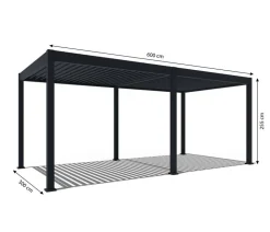 Weide Pergolen > Pergola LED E-Deluxe 3x6, ca. B600/H255/T300 cm