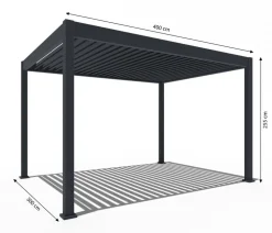 Weide Pergola LED E-Deluxe 3x4, ca. B400/H255/T300 cm Anthrazit Discount