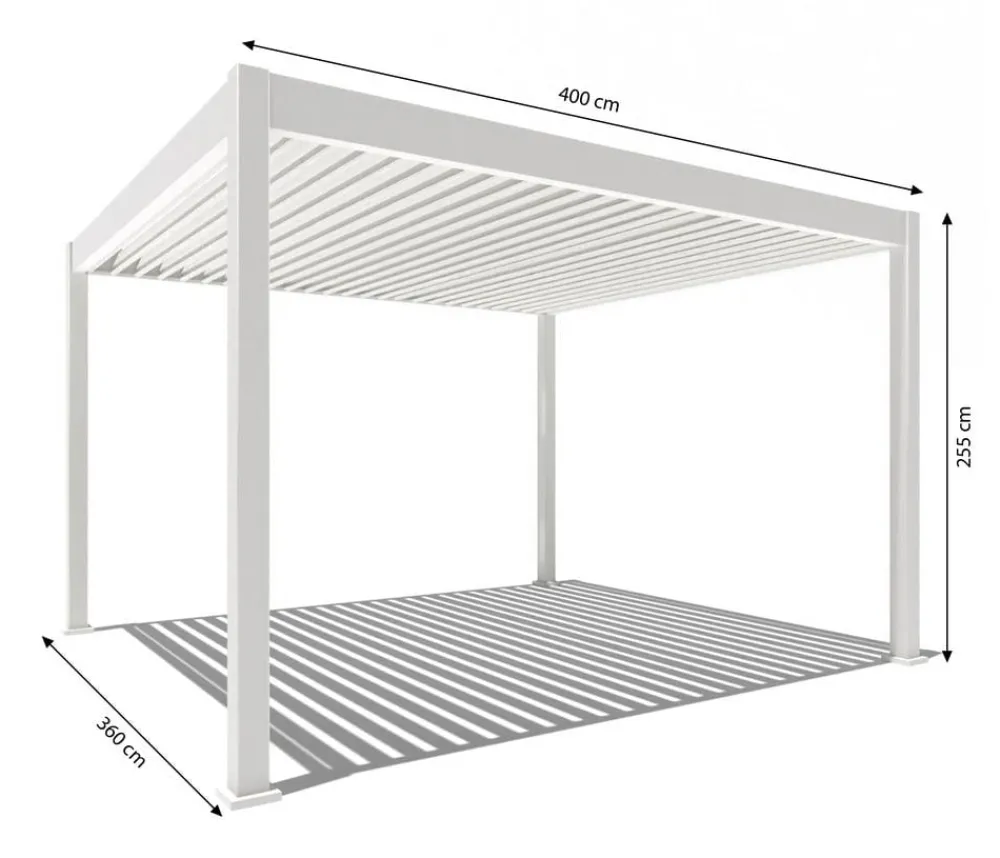 Weide Pergolen > Pergola LED E-Deluxe 3,6x4, ca. B400/H255/T360 cm