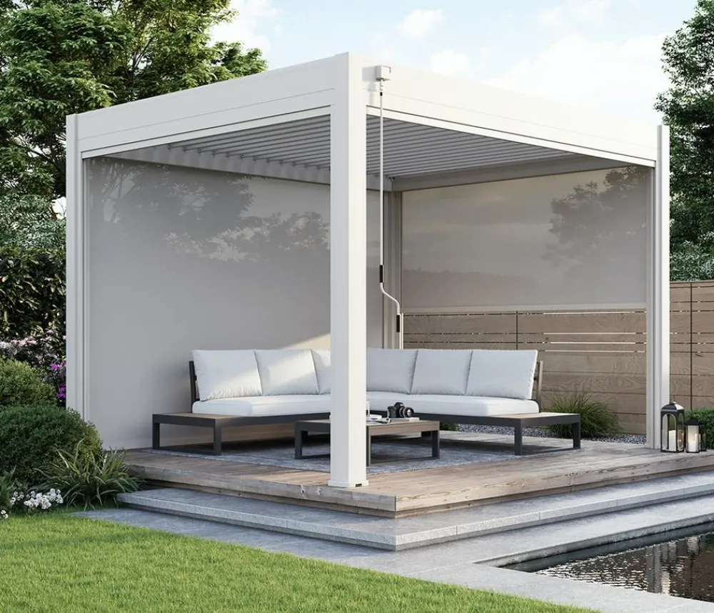 Weide Sonnenrollo für Deluxe/Classic Pergola, ca. B300 cm Ivory Sand Best