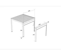 Weide Sonnenrollo für Deluxe/Classic Pergola, ca. B300 cm Ivory Sand Best